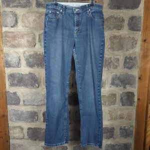 LEE Riders Jeans Comfort No-Gap Waistband Woman's Size 14 Straight Leg